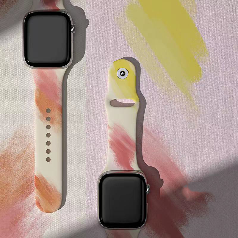 Tisk silikonové gumové sportovní hodinky pásky pro iWatch