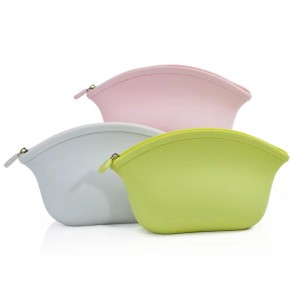 Nákupní cestovní pártyna zip přenosné bonbóny barevné dámské silikonové kosmetické kabelky